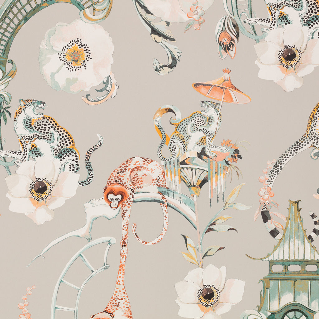 Euphoria wallpaper by Romo in Coral Island – chinoiserie design