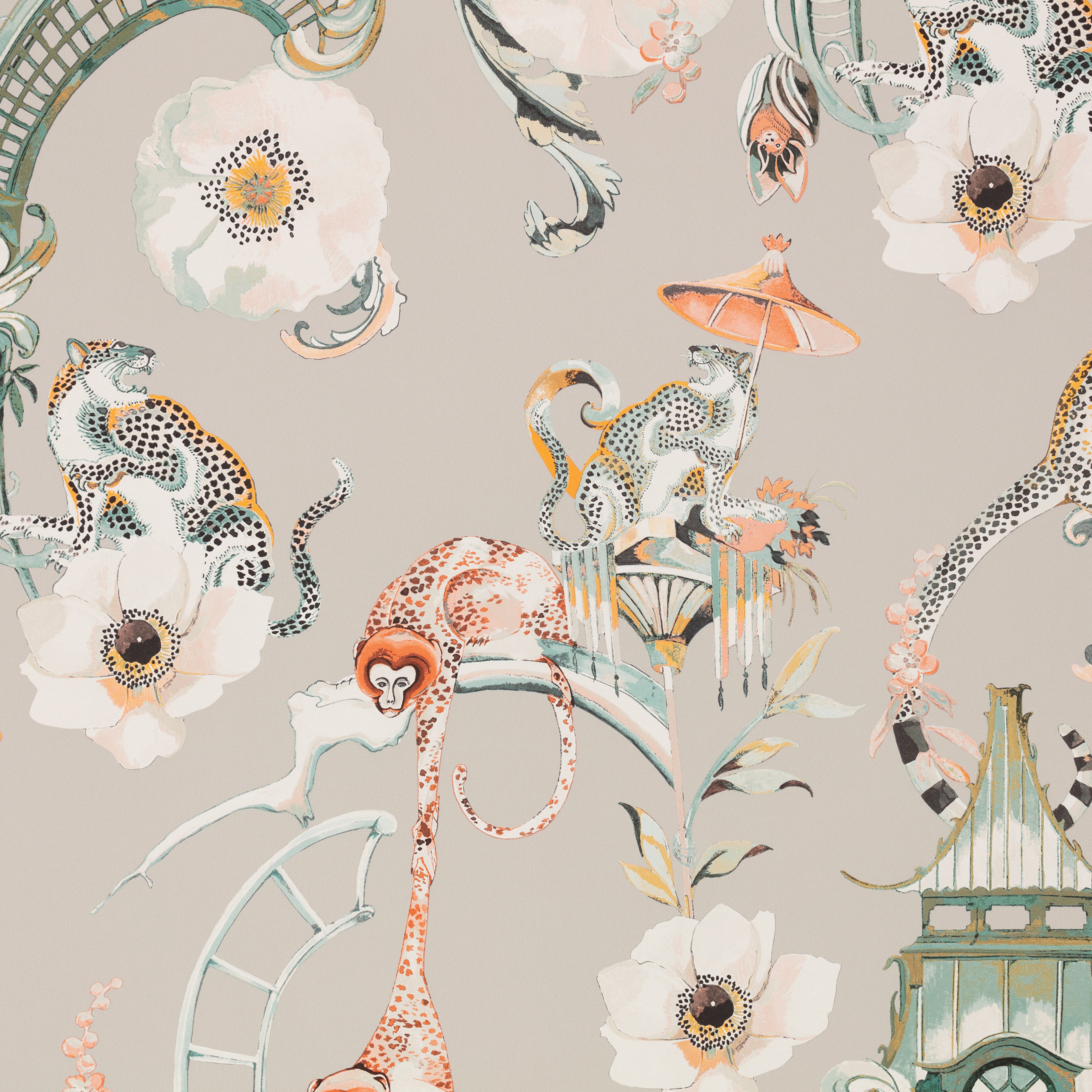 Euphoria wallpaper by Romo in Coral Island – chinoiserie design