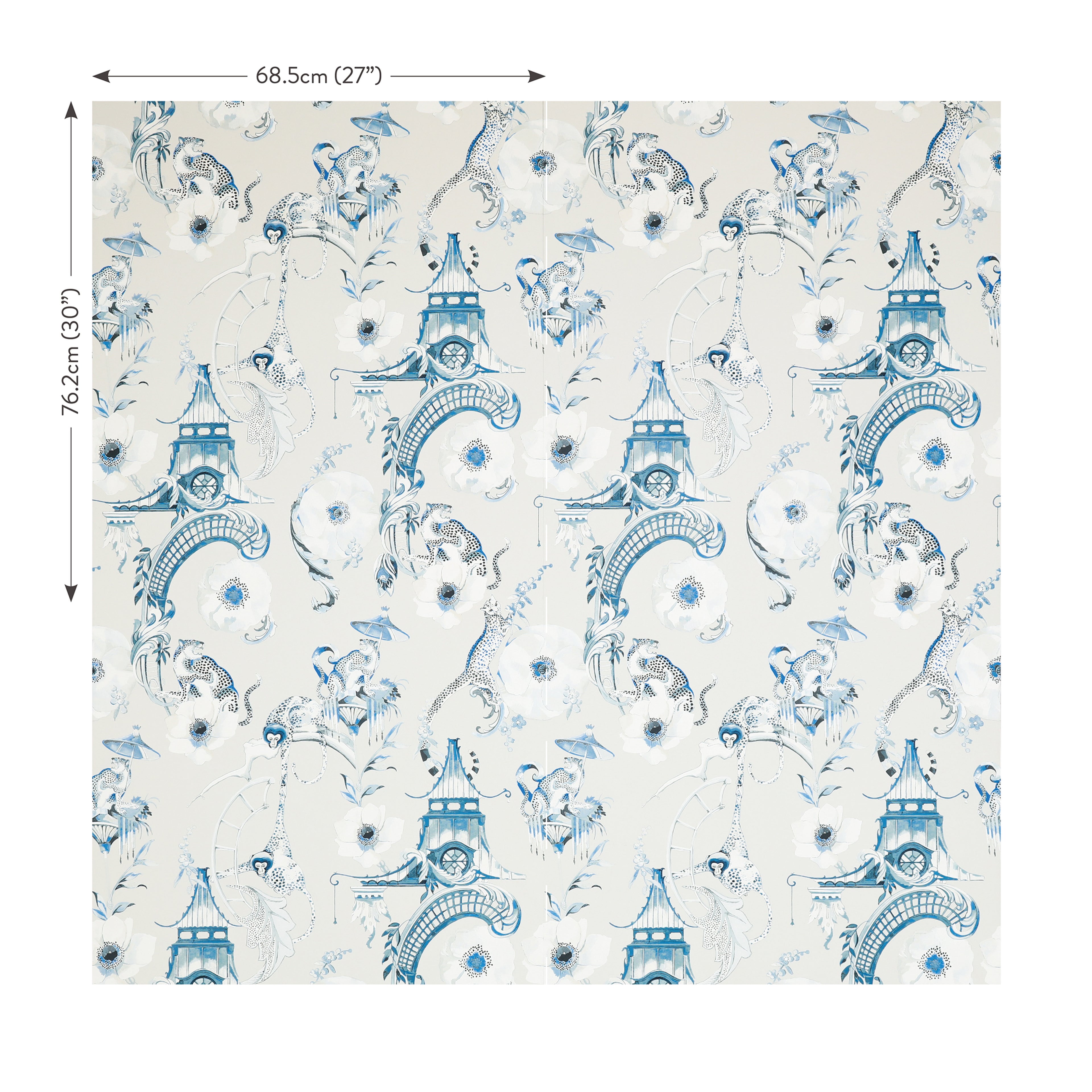 Euphoria wallpaper by Romo in China Blue – chinoiserie design