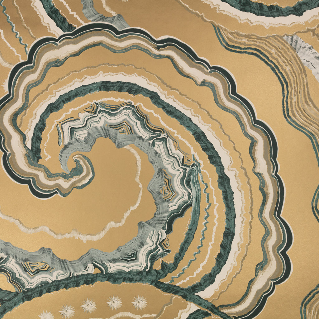 Fantasia wallpaper by Romo in Vintage Gold – abstract design
