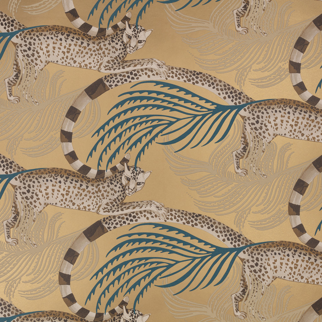 Delilah wallpaper by Romo in Vintage Gold – animals design