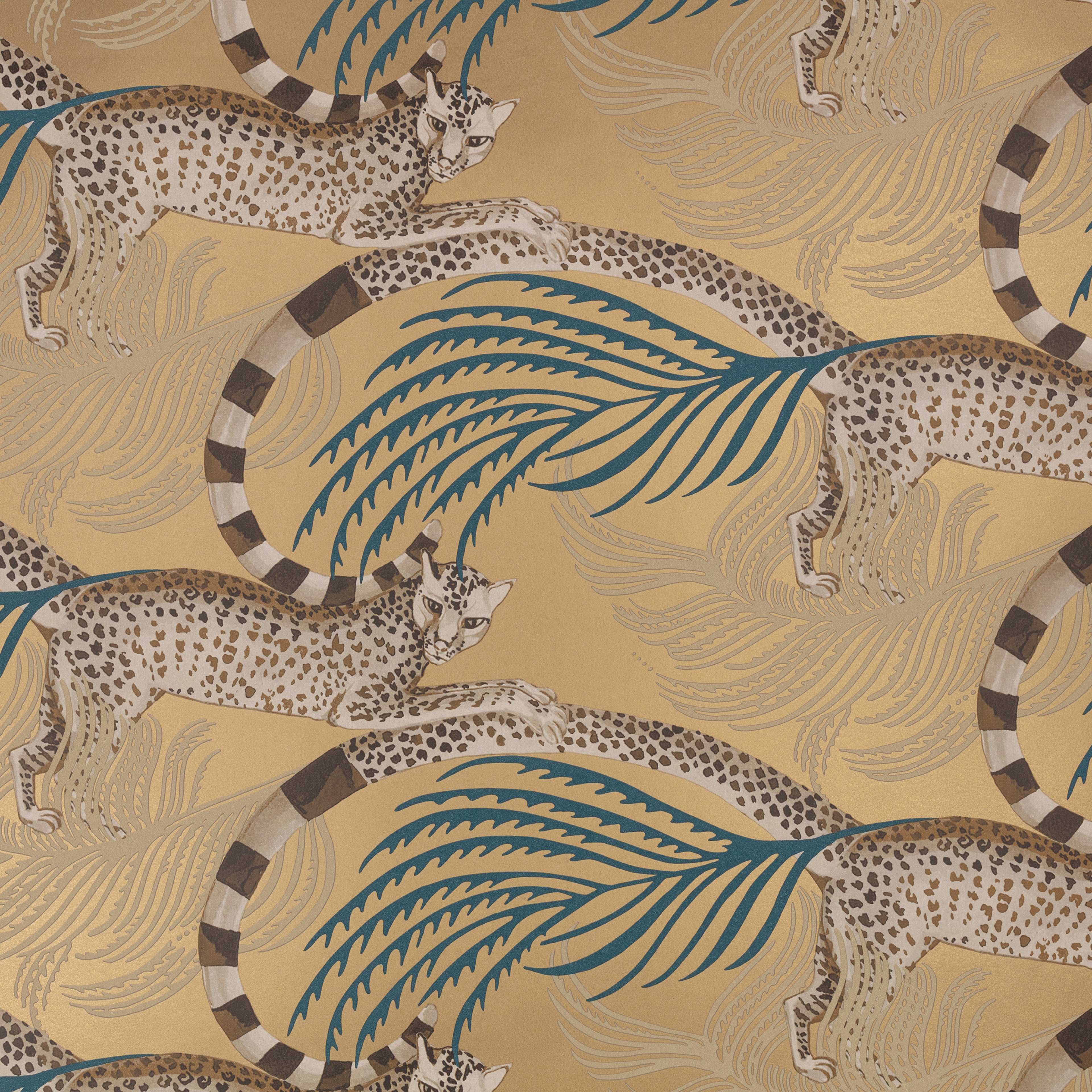 Delilah wallpaper by Romo in Vintage Gold – animals design