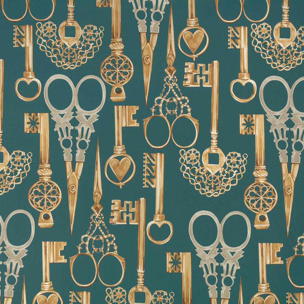 Roxanne wallpaper by Romo in Peacock – abstract design