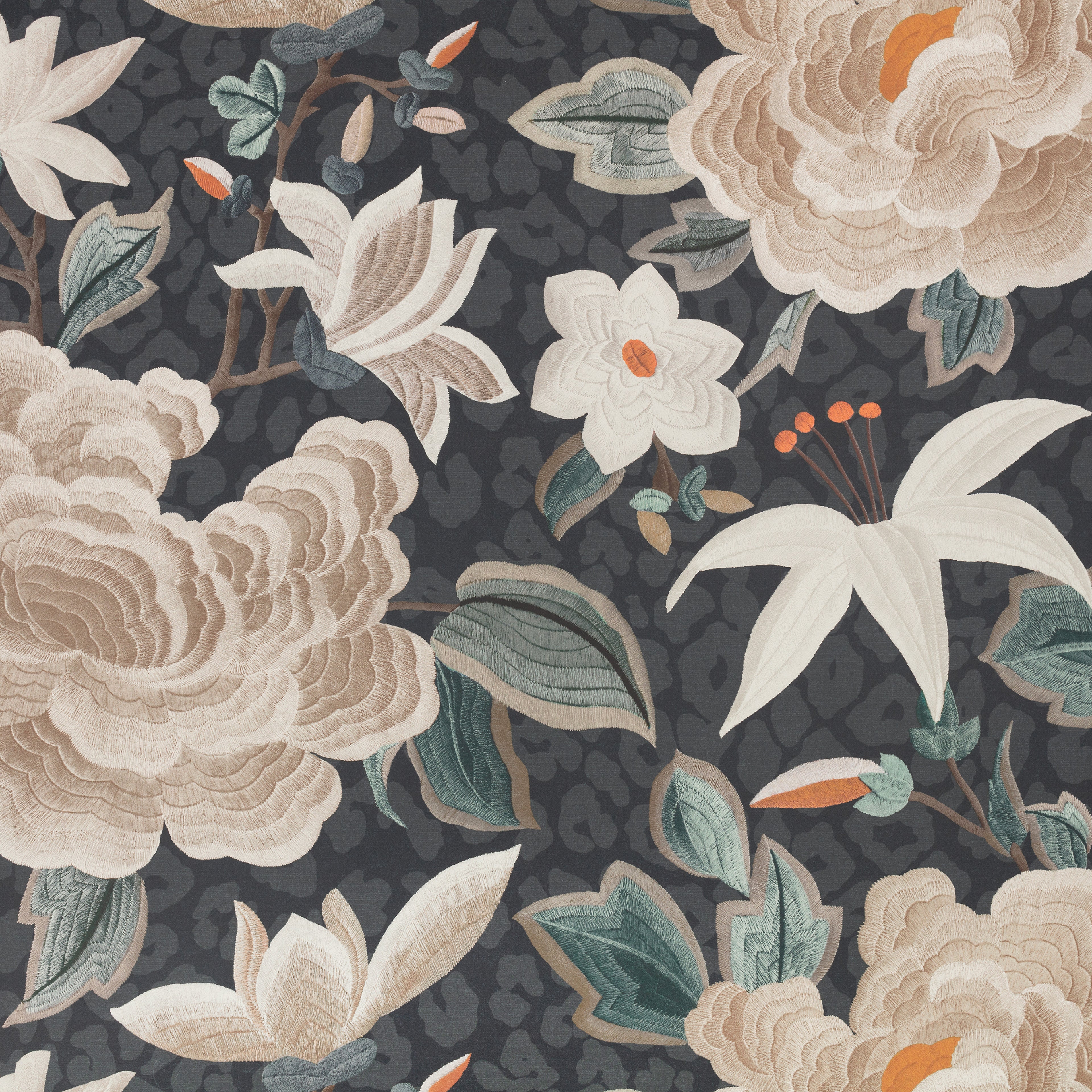 Lavinia wallpaper by Romo in Slate – floral design