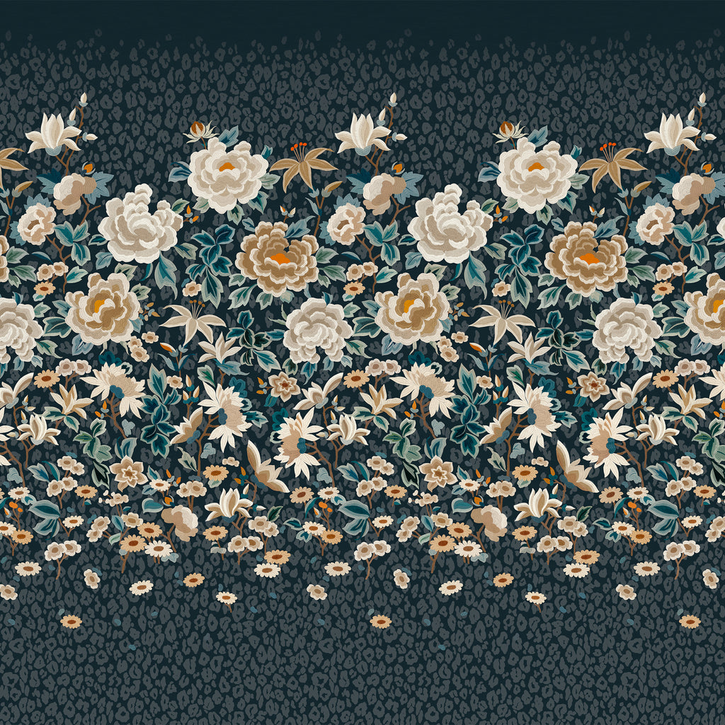 Lavinia Mural wall mural by Romo in Midnight – floral design