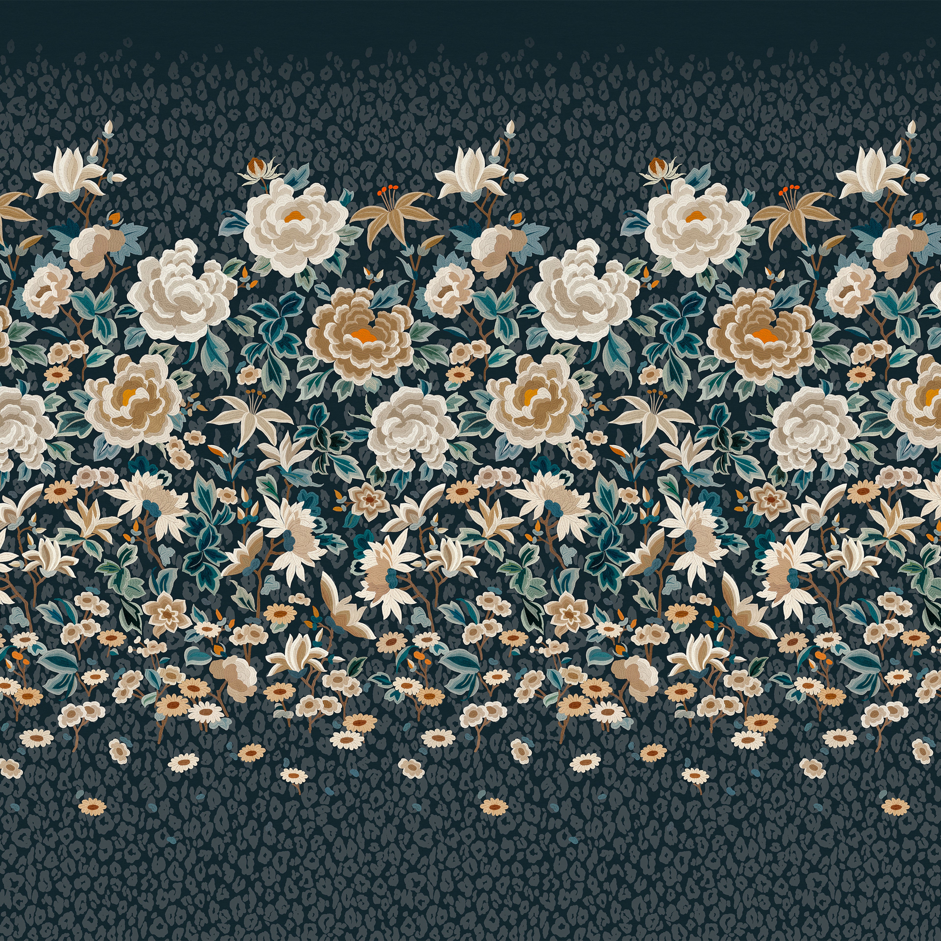 Lavinia Mural wall mural by Romo in Midnight – floral design