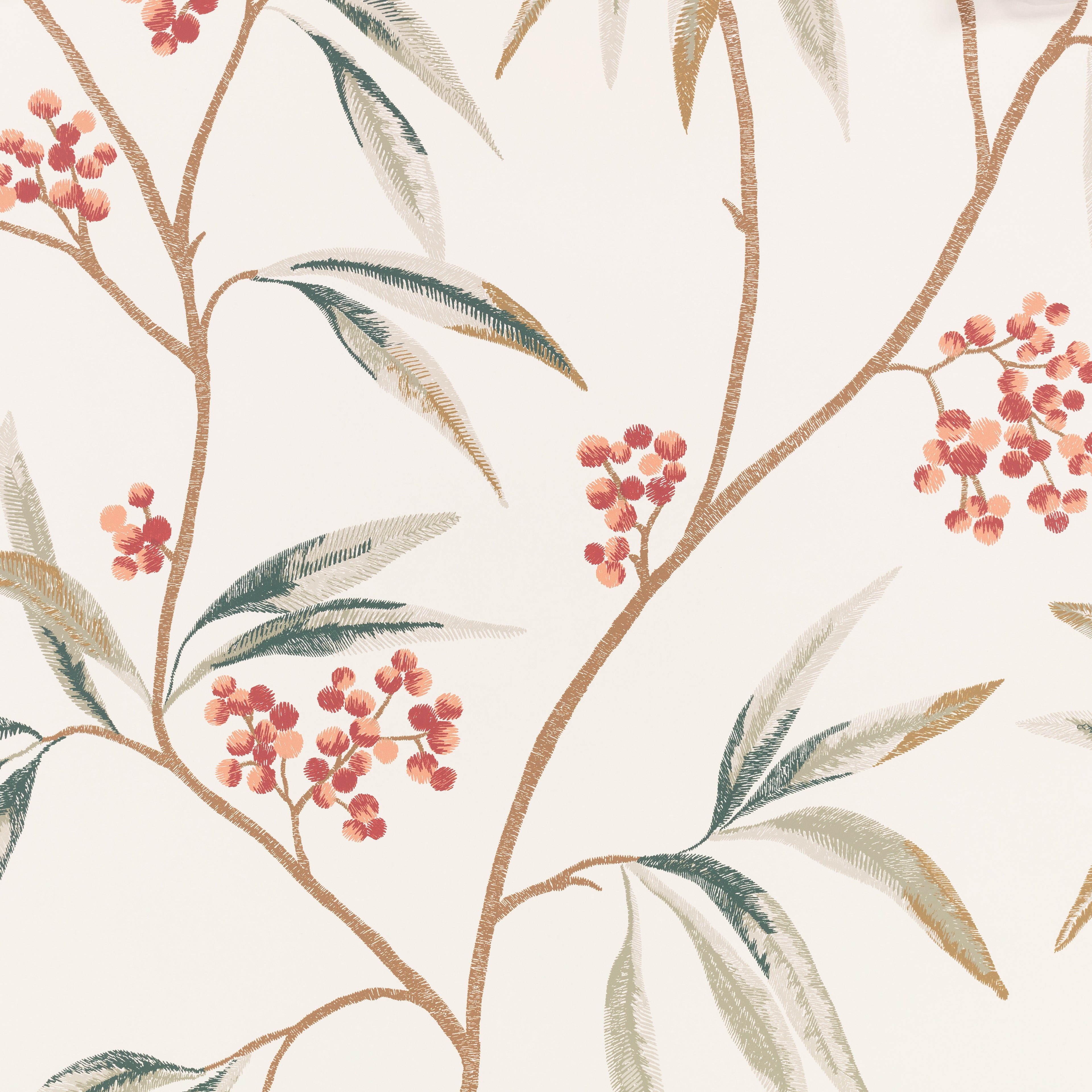 Mima wallpaper by Romo in Bayberry – botanical design