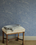 Plenty more Fish wallpaper by Langelid/von Bromssen - coastal design in Blue – Washed