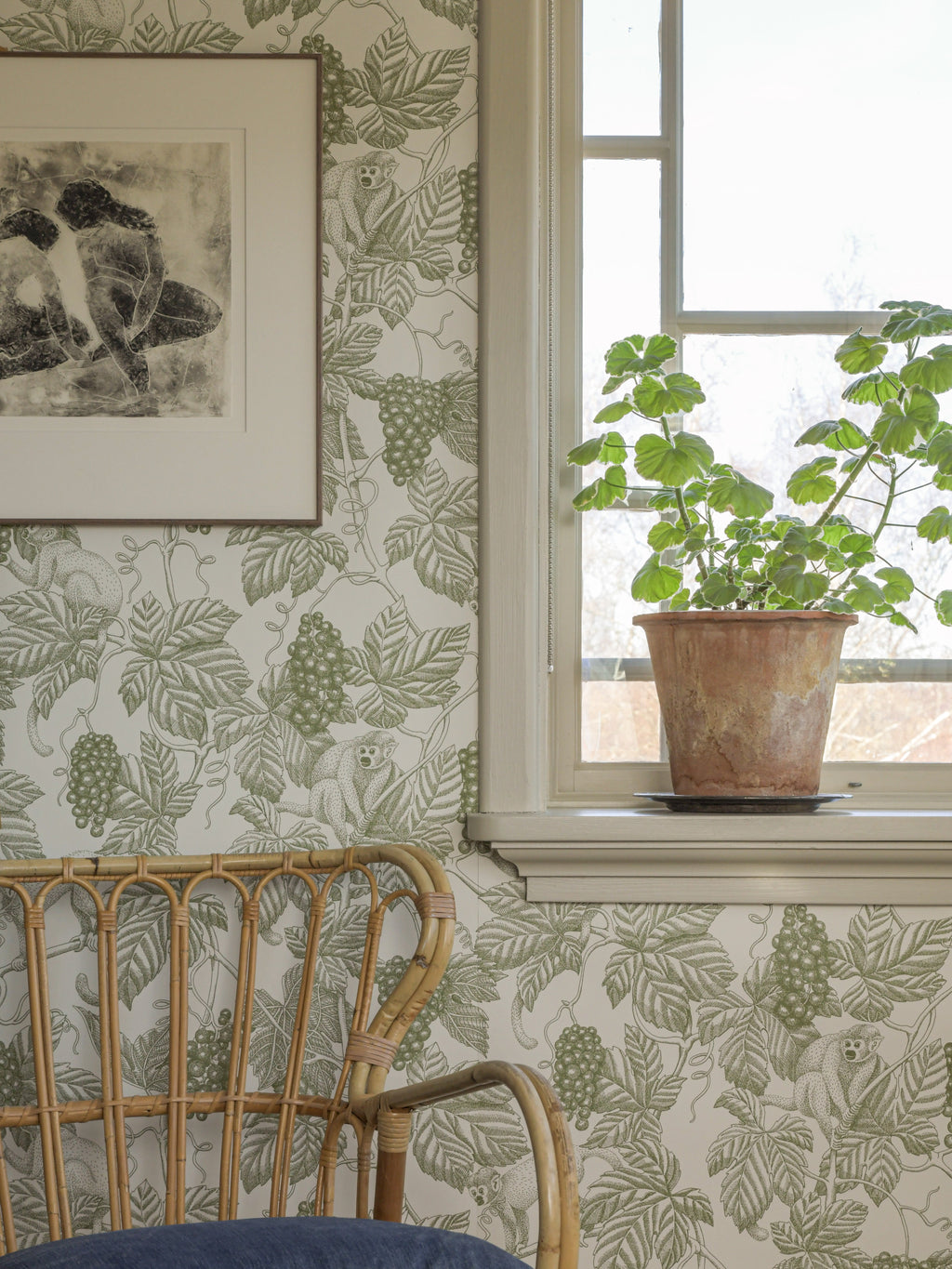 Grape Thief wallpaper by Langelid/von Bromssen - animals design in Green