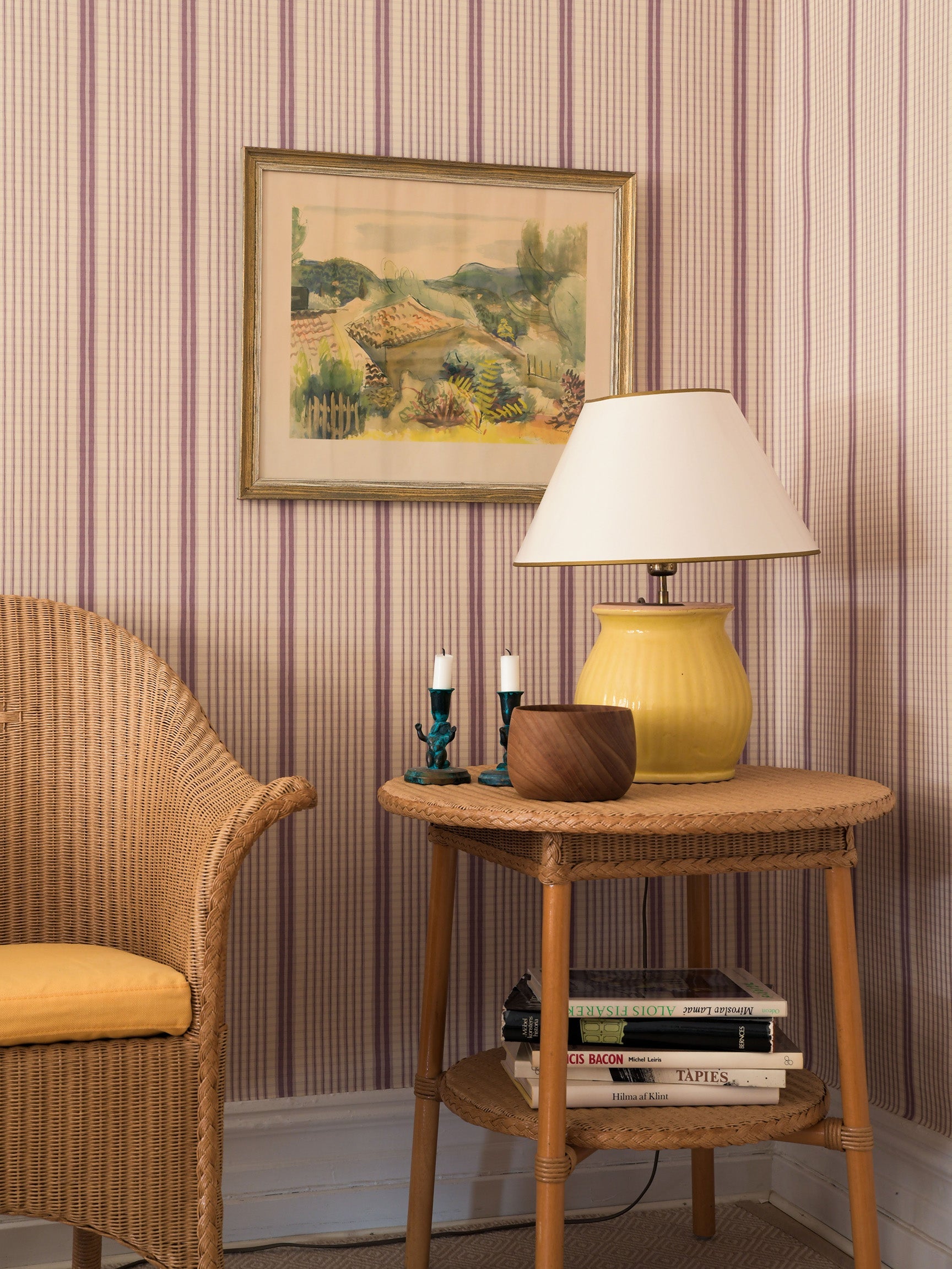 Como wallpaper by Langelid/von Bromssen - stripe design in Red