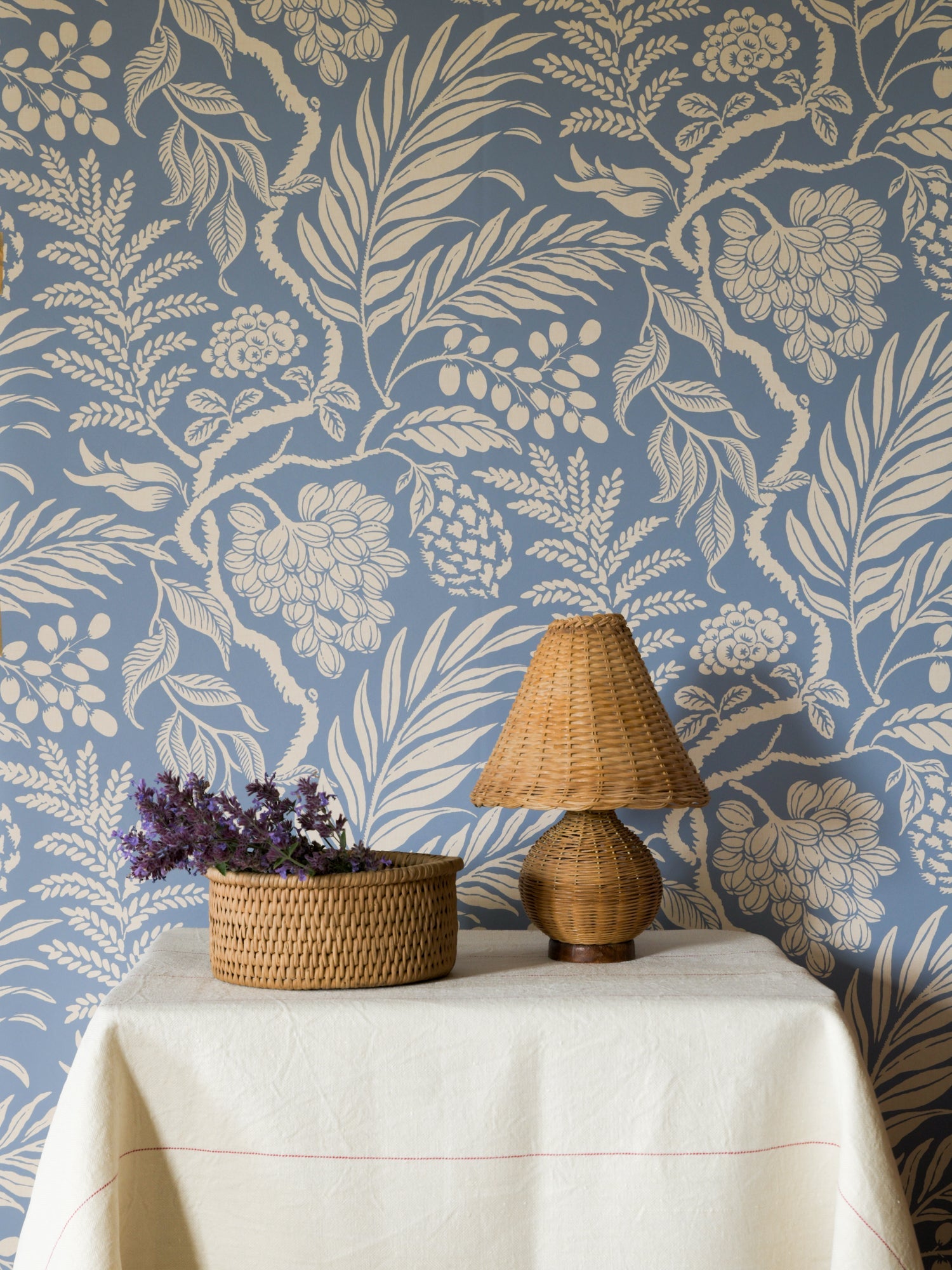 Cornucopia wallpaper by Langelid/von Bromssen - floral design in Blue