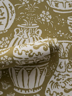Pottery wallpaper by Langelid/von Bromssen - abstract design in Yellow