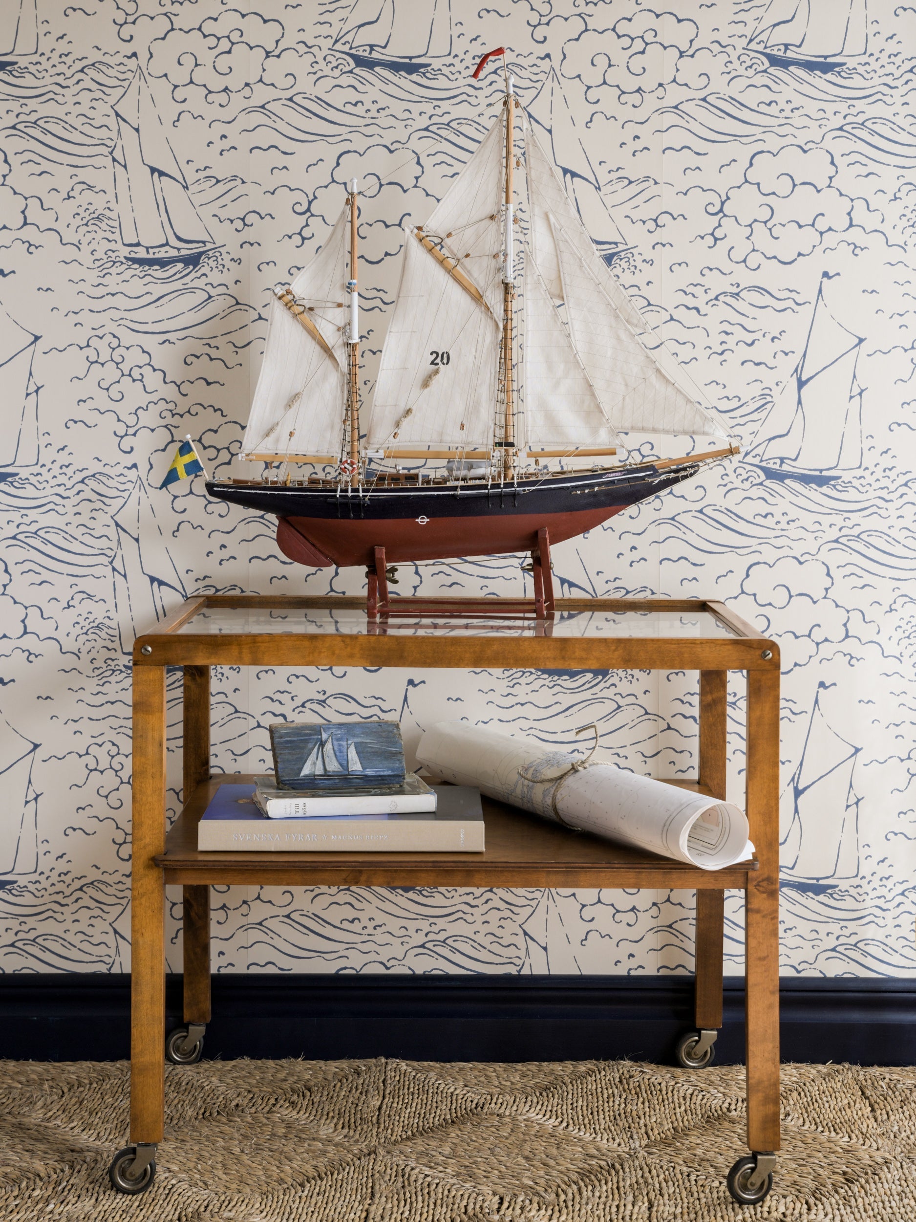 S/Y Gratia wallpaper by Langelid/von Bromssen - coastal design in Blue