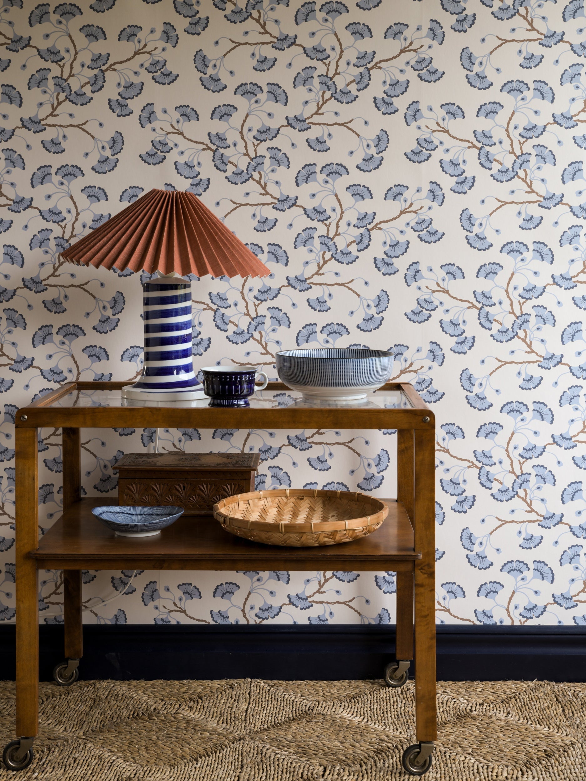 Ginkgo Garden wallpaper by Langelid/von Bromssen - botanical design in Blue