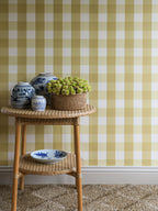 Picnic wallpaper by Langelid/von Bromssen - geometric design in Yellow – Dijon