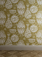 Pottery wallpaper by Langelid/von Bromssen - abstract design in Yellow
