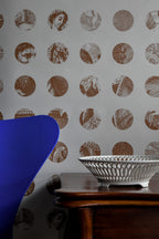 A Peep to the Past wallpaper by Långelid/von Brömssen in Brown, styled room shot