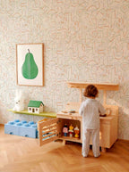 Animalia wallpaper by Coordonné in Green – Mint, styled room