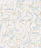 Animalia wallpaper by Coordonné in Blue, flat swatch