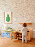 Animalia wallpaper by Coordonné in Blue, styled room