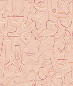 Animalia wallpaper by Coordonné in Pink, flat swatch