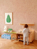 Animalia wallpaper by Coordonné in Pink, styled room