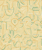 Animalia wallpaper by Coordonné in Yellow, flat swatch