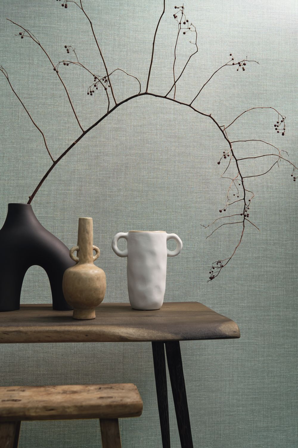 Ankaa wallpaper by Casamance, styled room shot