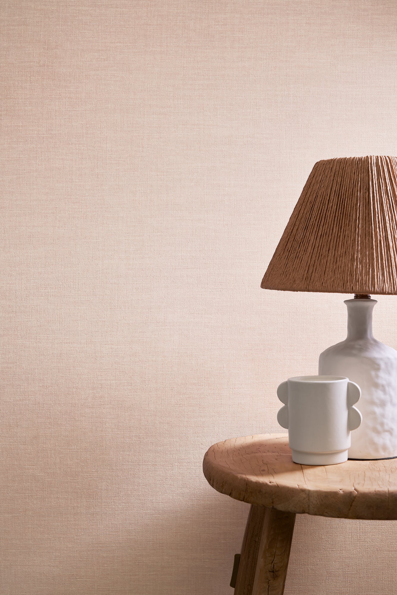 Ankaa wallpaper by Casamance in White – Petal, styled room shot