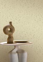 Astragale wallpaper by Casamance in Green – Sweet Almond, styled room shot