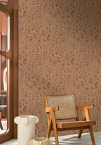 Astragale wallpaper by Casamance in Orange – Terracotta, styled room shot