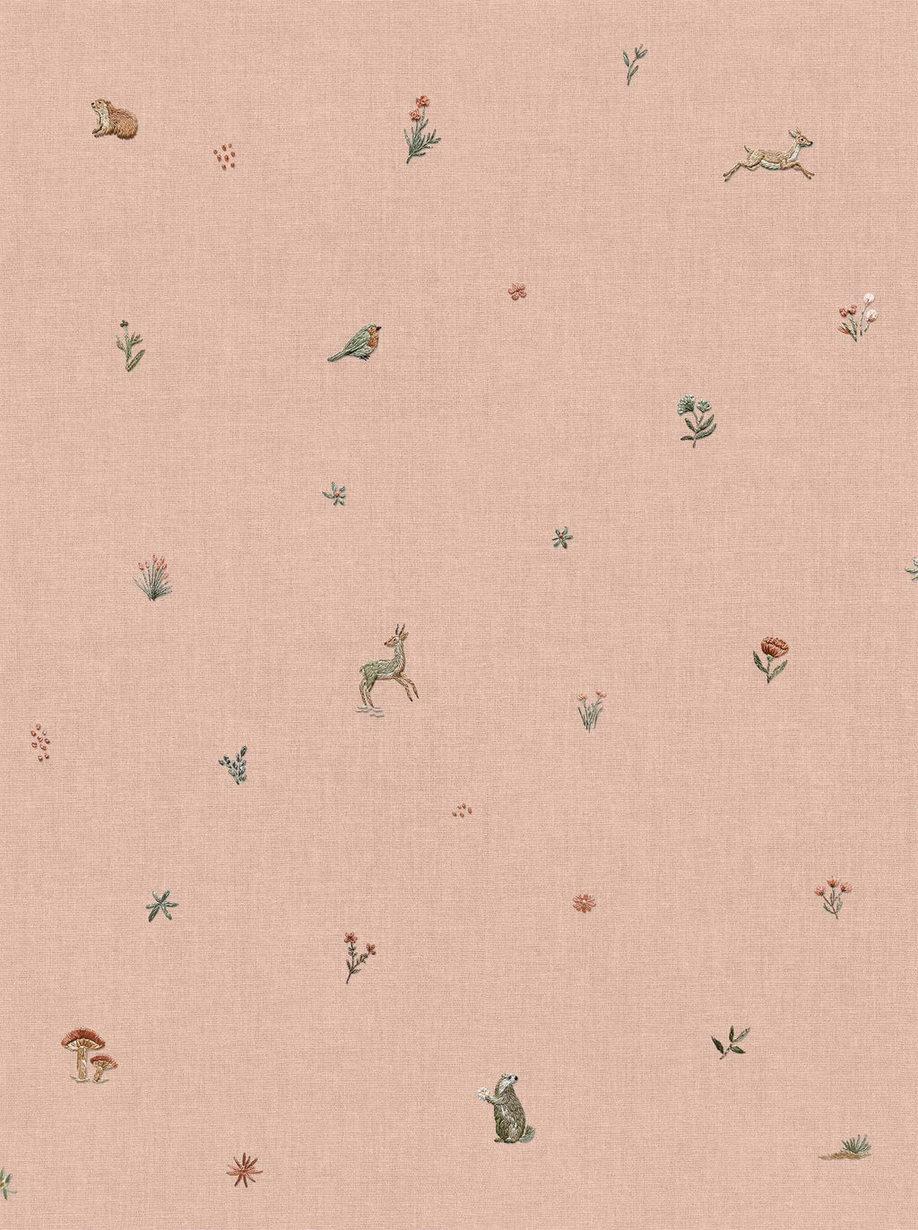Bambis wallpaper by Coordonné in Pink, flat swatch