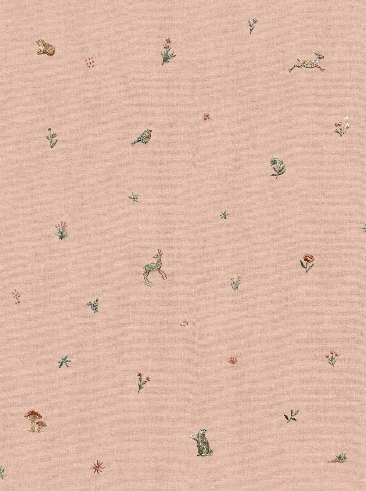 Bambis wallpaper by Coordonné in Pink, flat swatch