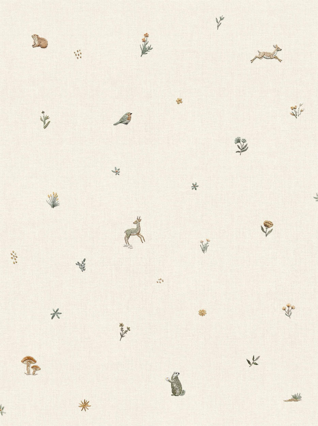 Bambis wallpaper by Coordonné in White, flat swatch