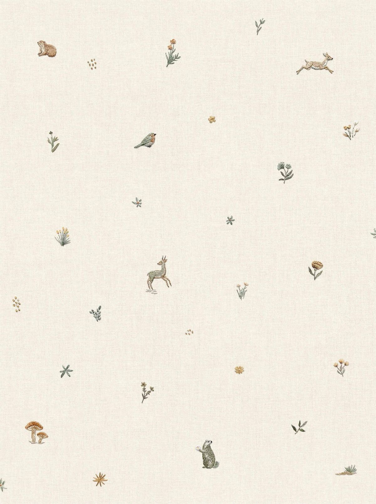 Bambis wallpaper by Coordonné in White, flat swatch