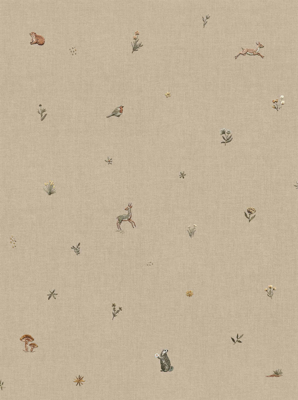 Bambis wallpaper by Coordonné in Beige, flat swatch