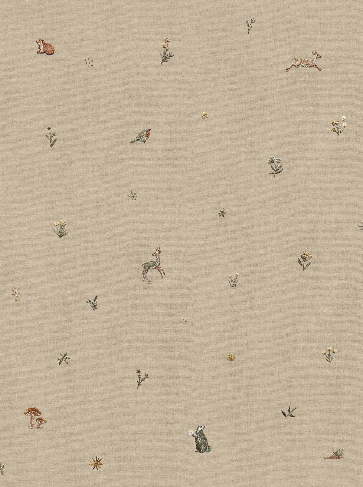 Bambis wallpaper by Coordonné in Beige, flat swatch
