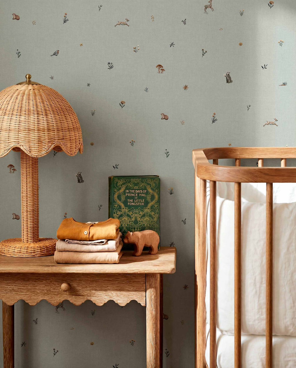 Bambis wallpaper by Coordonné in Blue, styled room