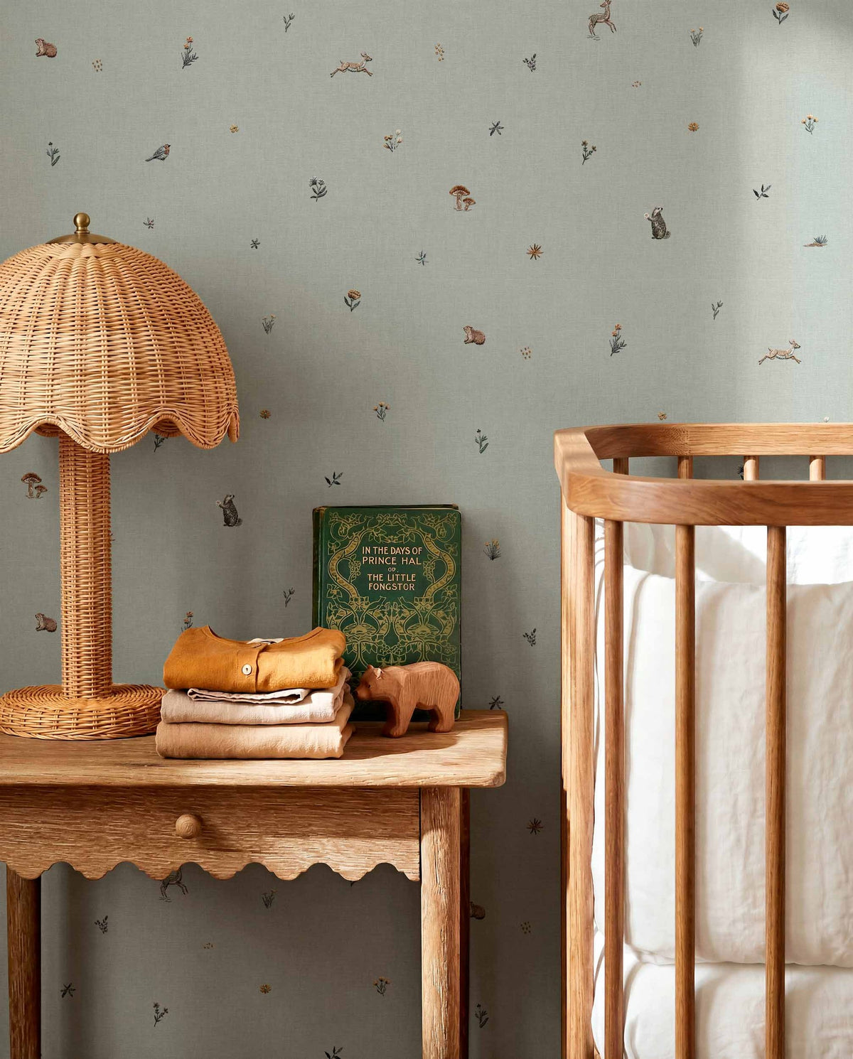 Bambis wallpaper by Coordonné in Blue, styled room