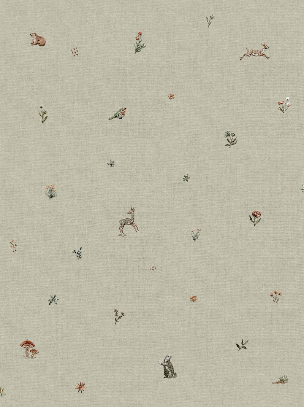 Bambis wallpaper by Coordonné in Green, flat swatch