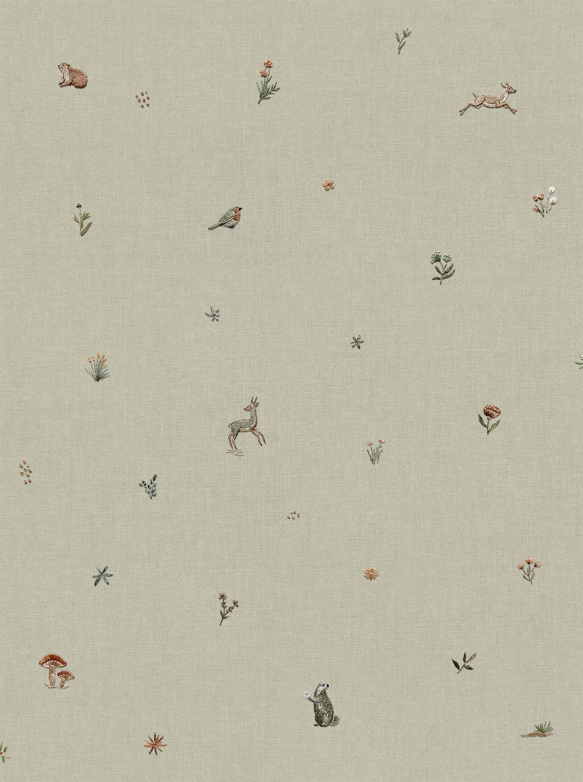 Bambis wallpaper by Coordonné in Green, flat swatch