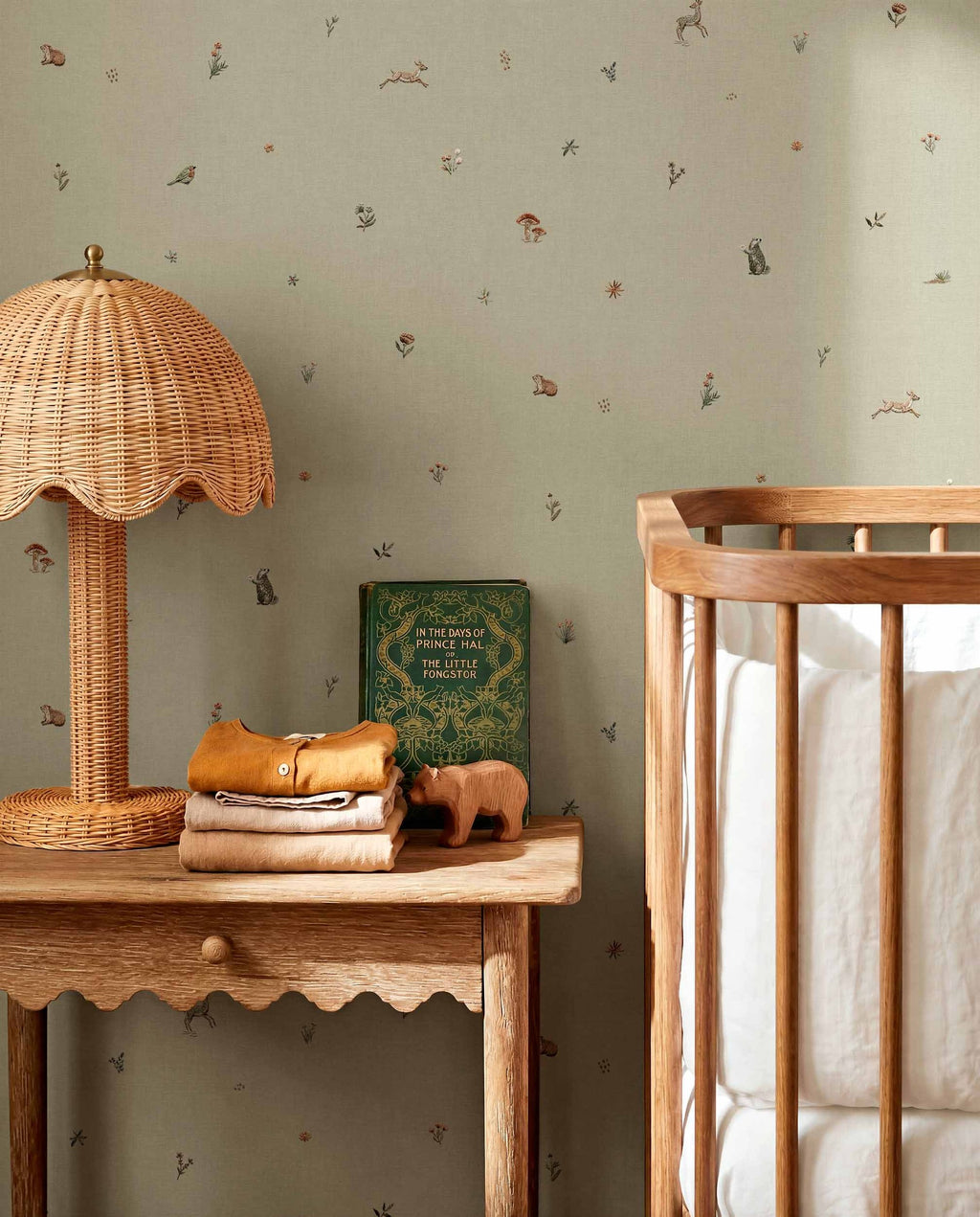 Bambis wallpaper by Coordonné in Green, styled room