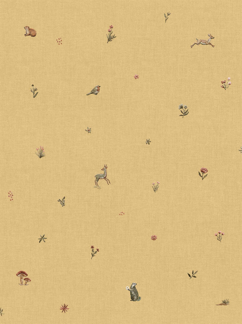 Bambis wallpaper by Coordonné in Yellow, flat swatch