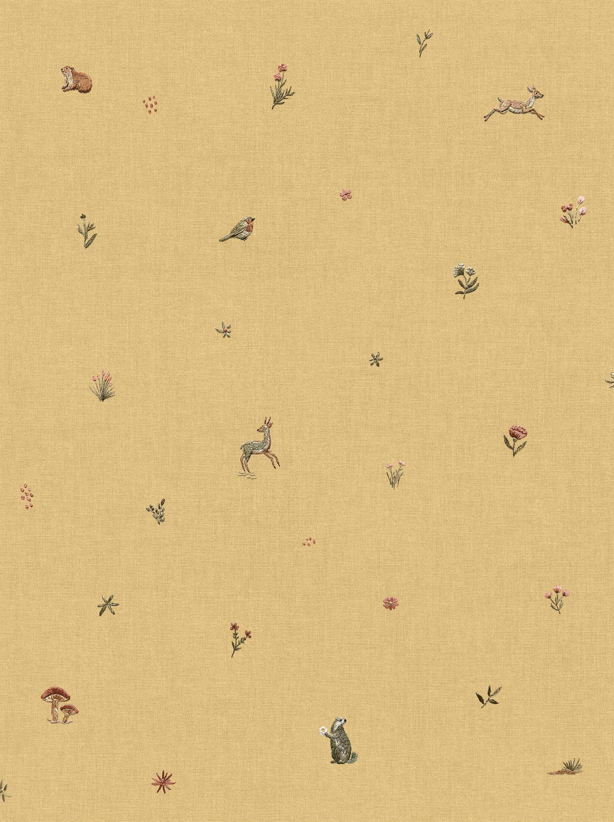 Bambis wallpaper by Coordonné in Yellow, flat swatch