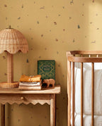 Bambis wallpaper by Coordonné in Yellow, styled room