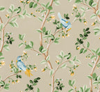 Birds Prosperity wallpaper by Coordonné in Beige, flat swatch