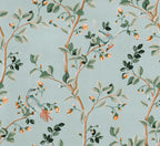 Birds Prosperity wallpaper by Coordonné in Blue – Turquoise, flat swatch