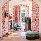 Bonita wallpaper by Romo in Pink – Chateau Rose, styled room shot 2