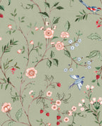 Bucolic wallpaper by Coordonné in Green, flat swatch
