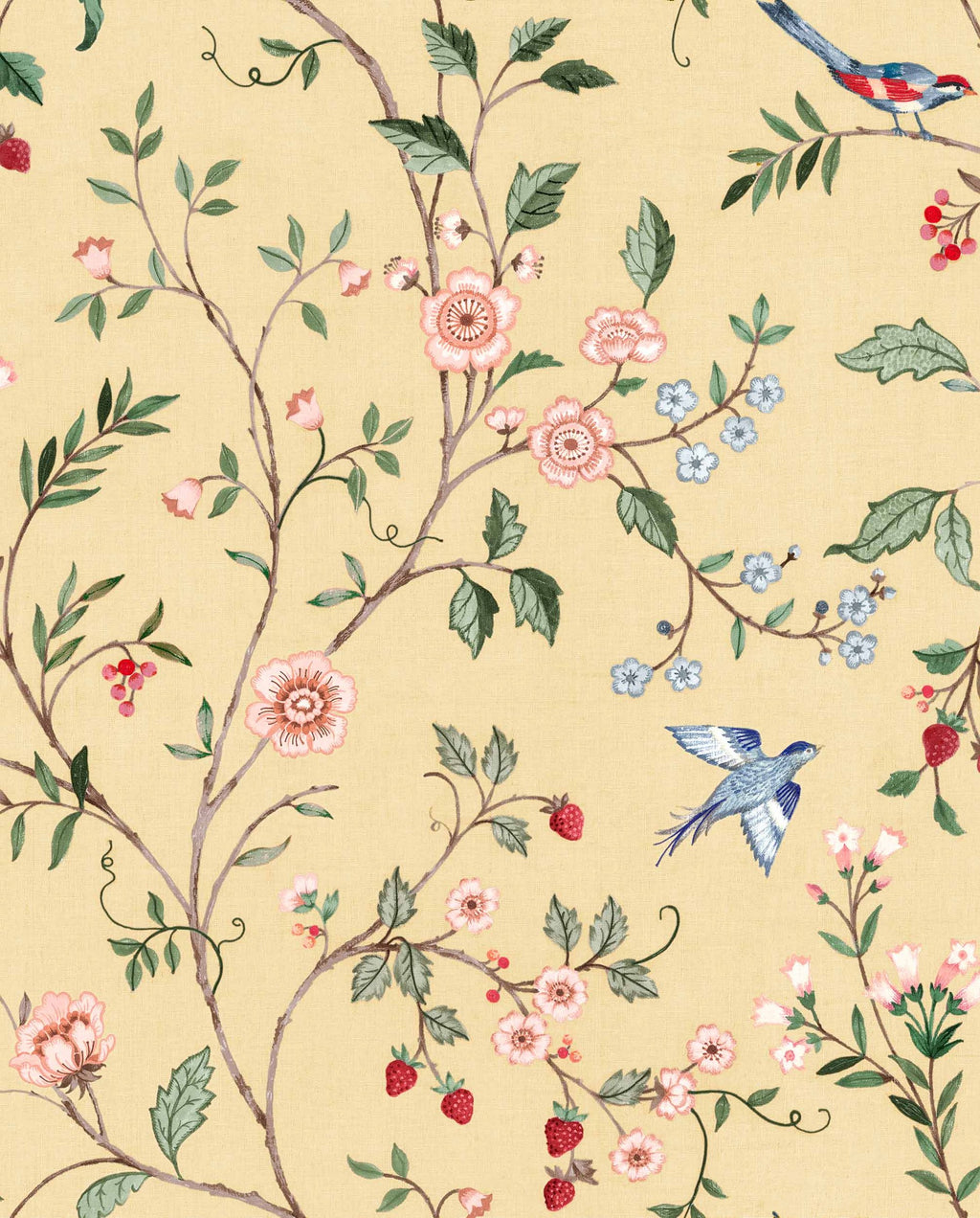 Bucolic wallpaper by Coordonné in Yellow, flat swatch